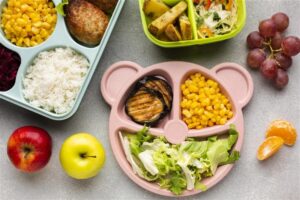 Colorful perfect plate for kids’ nutrition